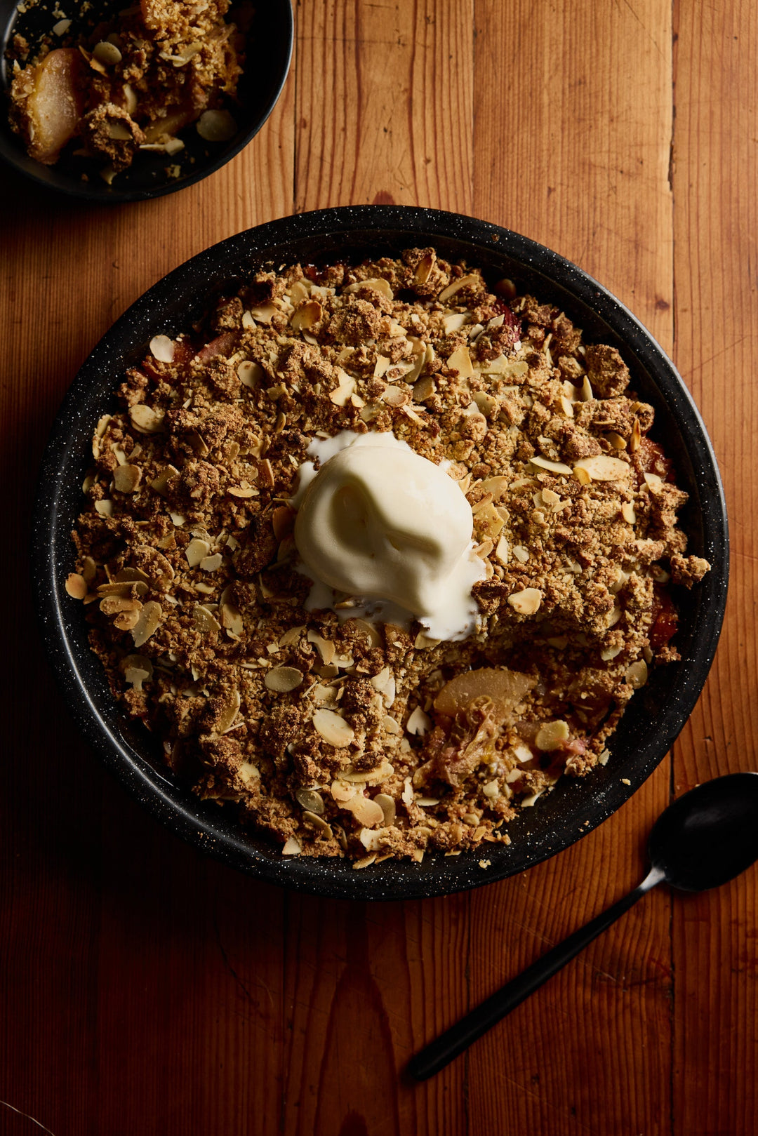 Rhubarb, Pear & Treacle Crumble
