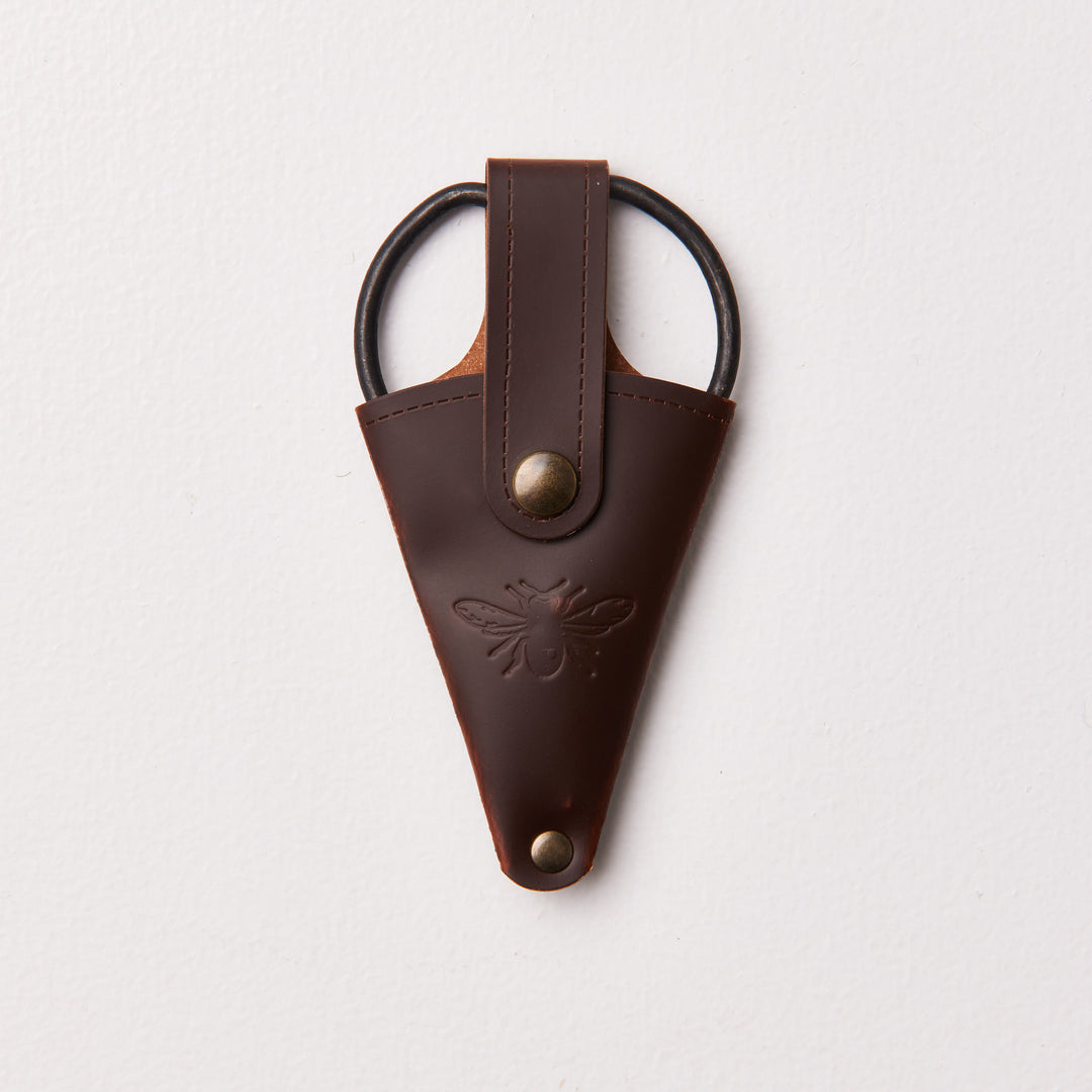 Small Vintage Flower + Herb Scissors with Recycled Leather Pouch