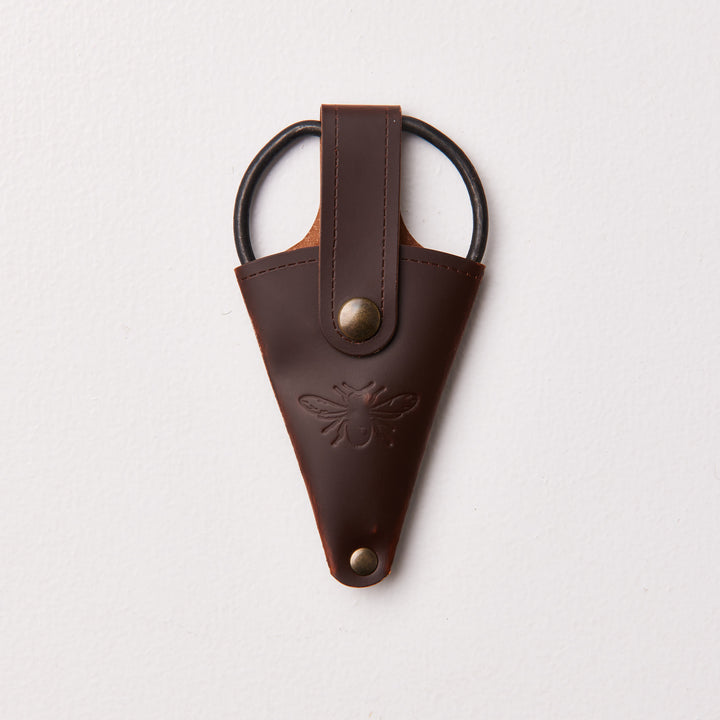 Small Vintage Flower + Herb Scissors with Recycled Leather Pouch