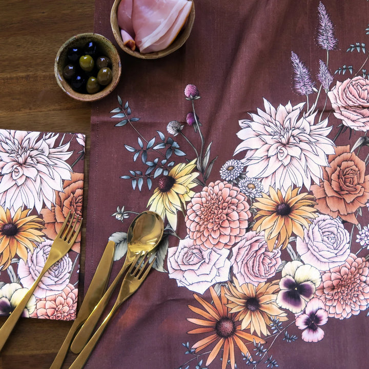 Tea Towel - Typoflora Flower Pattern